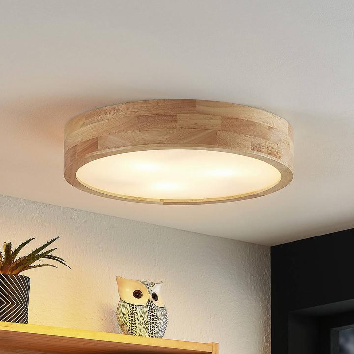 Produktbild Lindby Tanju Deckenleuchte, Eichenholz, Ø 40 cm (E27)