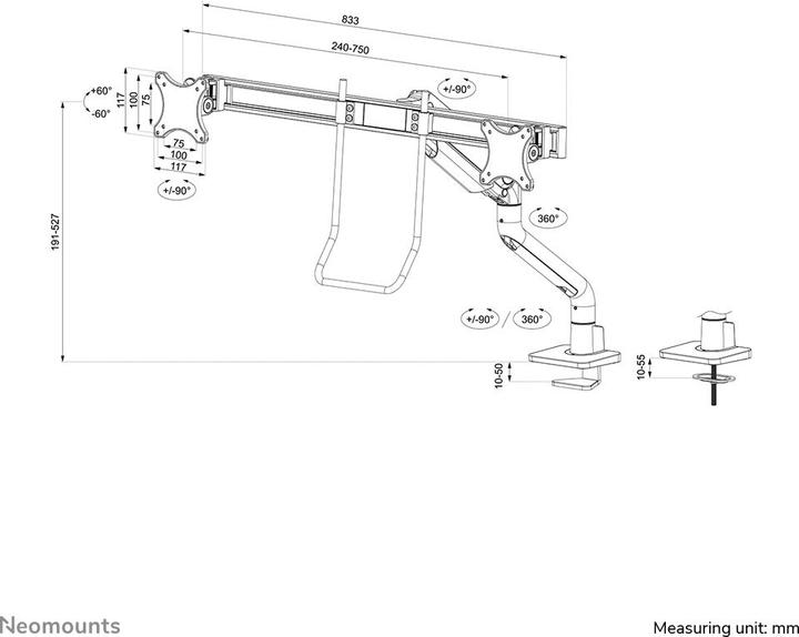 Produktbild Neomounts Select Desk Mount, double disp (Tisch, 32.01")