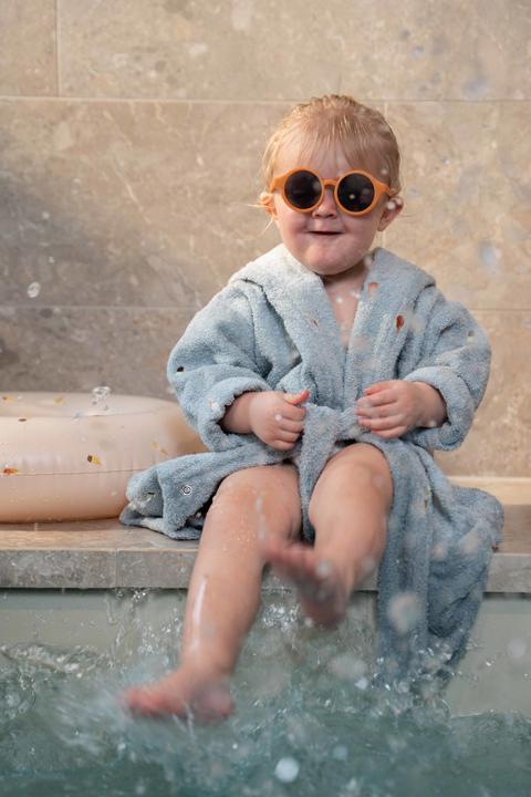 Actual product image Filibabba Embroidered bathrobe 3-4 years - Pearl Blue (98, 104)