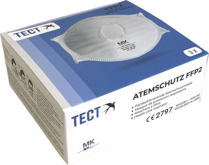 Produktbild Tect Atemschutzmaske mit Ventil (FFP2, 3 x)