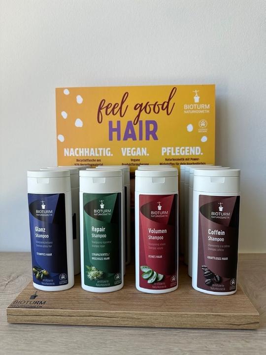 Bioturm Holzdisplay Shampoos