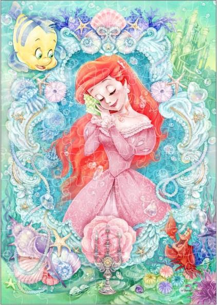 Image du produit Disney La petite sirène, puzzle de 108 pièces Série Élégance "Mélodie nostalgique (Ariel)". (108 pièces)