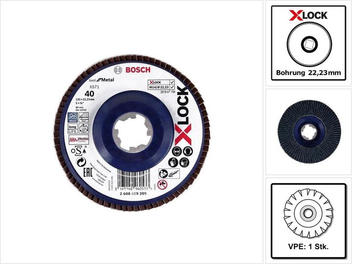 Bosch Professional Zubehör X-LOCK klepschijf recht Beste voor metaal X571 (40)