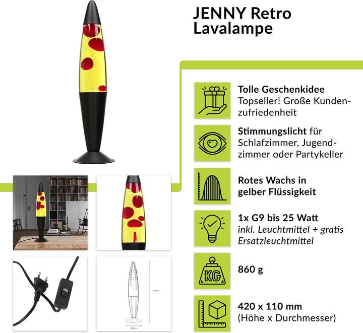 Actual product image Licht-Erlebnisse Lava lamp Jenny (210 lm, G9)