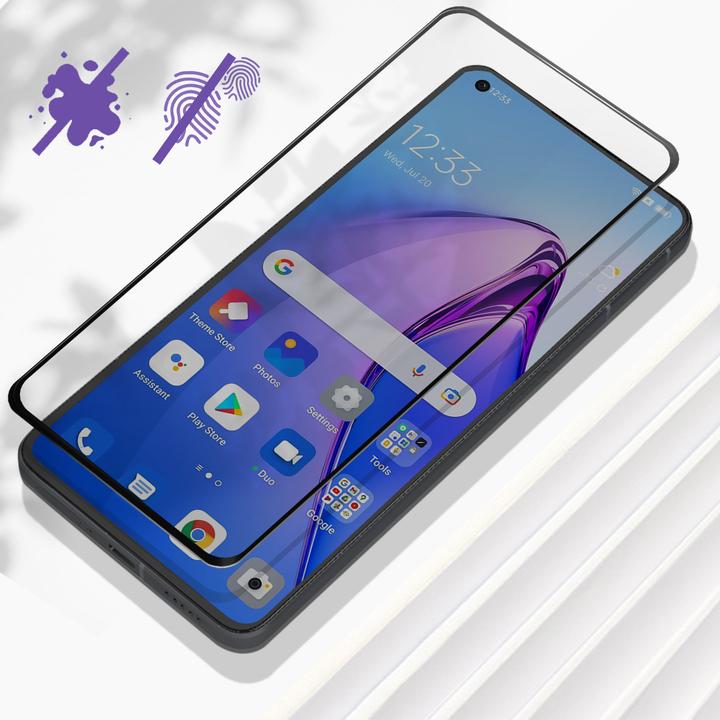 Actual product image Avizar 9H hardness glass display protection film (1 Piece, Oppo Reno 8)