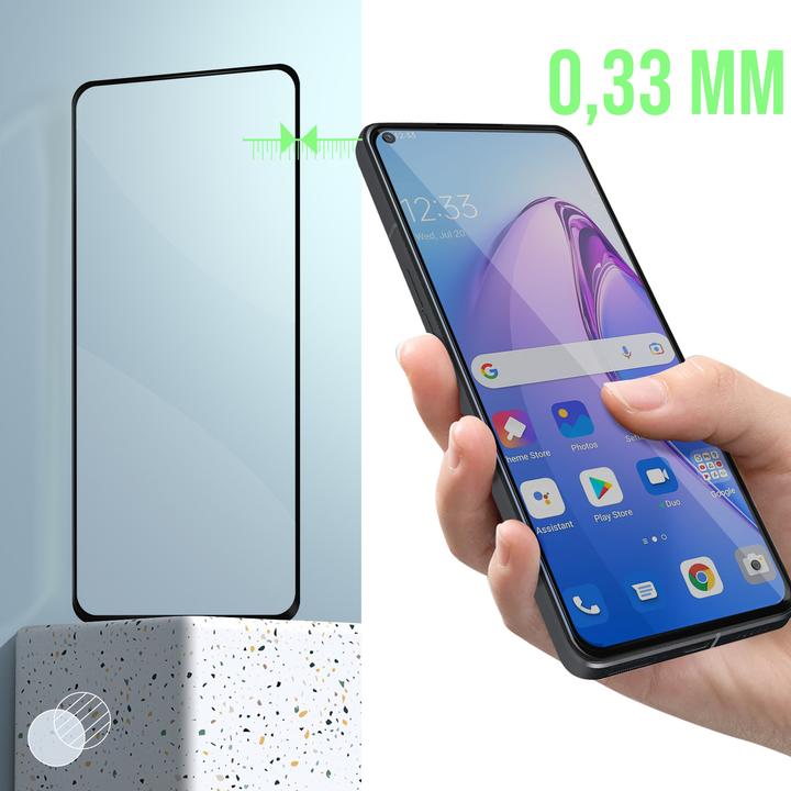 Actual product image Avizar 9H hardness glass display protection film (1 Piece, Oppo Reno 8)