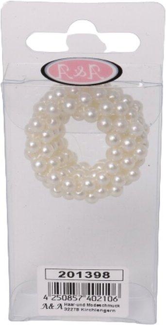 A&A Perlen Zopfring 4cm creme 2,5cm hoch