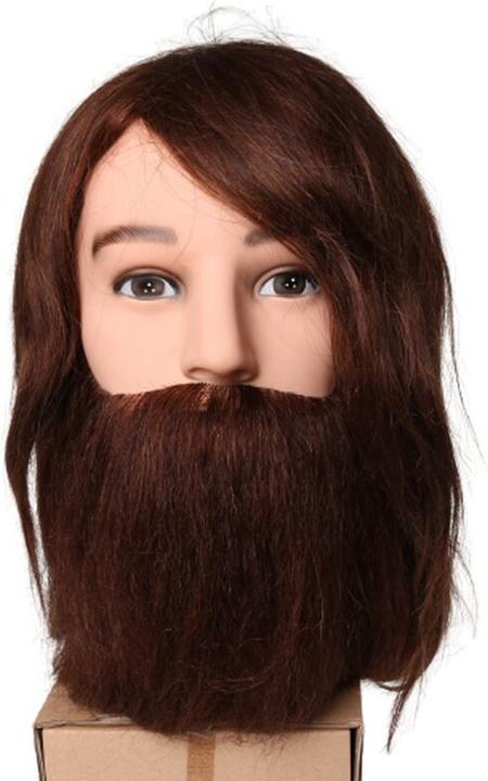 Bergmann Übungskopf Angelo 20cm m. Bart aus Büffelhaar Echthaar braun