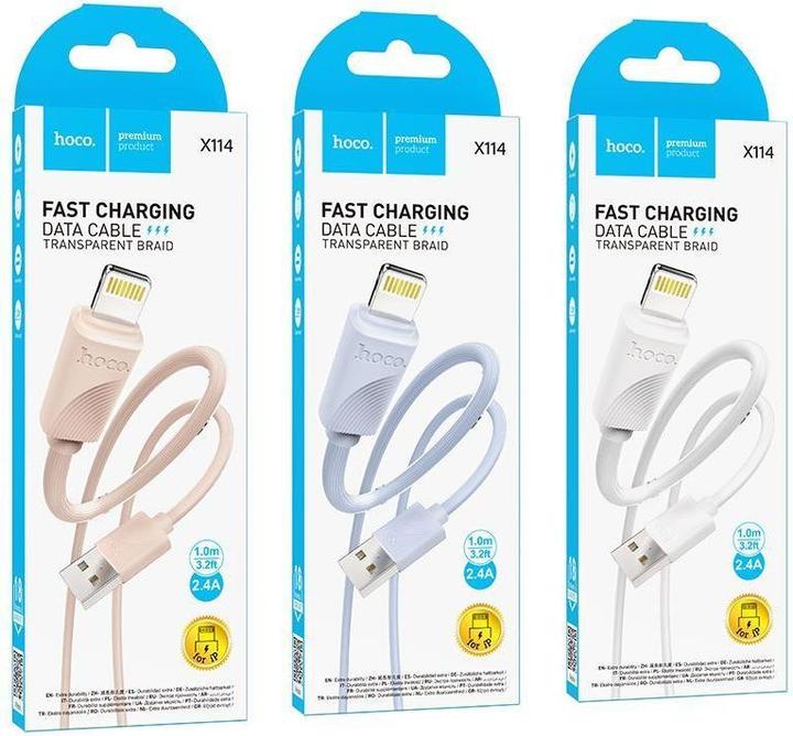 Actual product image Hoco Cable cable USB A to Lightning 2,4 A X114 1 m pink (1 m)