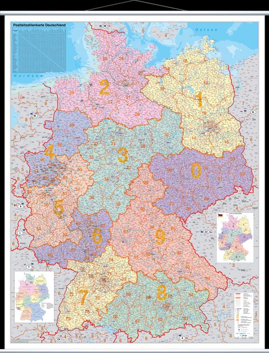 Franken Kartentafel PLZ Deutschland laminiert
