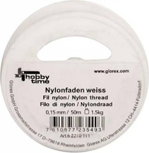 Productafbeelding Glorex Nylon draad wit 0,15mm 100m