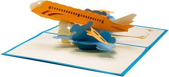 Produktbild Hervorragend 3D Pop-up Karte Flugzeug blau (1 Stk.)