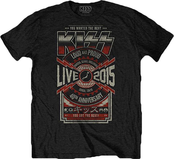 Image du produit KISS Unisexe Japon Live 2015 Back Print T-shirt en coton (M)