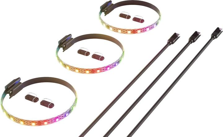 Hyte Ls10 RGB Light Strips Blk 3pk (Green, Blue, Red)