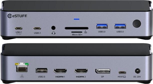 Image du produit eSTUFF Triple USB-C Docking Station (USB-C, 3 Ports)