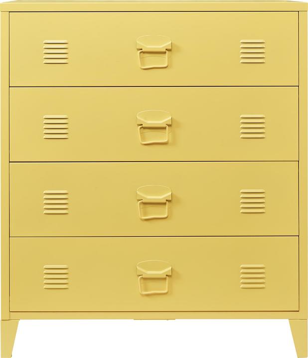 Produktbild En.Casa Metallschrank Hämeenlinna mit 4 Schubladen 80x40x92 cm Gelb (92 x 80 x 40 cm)