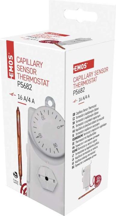 Actual product image Emos Contact thermostat with remote sensor P5682, manual