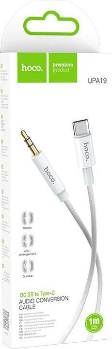 Produktbild Hoco 1M Digitales 3.5mm AUX Audio zu Typ-C Konvertierungskabel Silber (1 m)