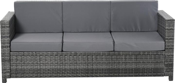 Produktbild Outsunny 3 - Sitzer Rattansofa mit Kissen