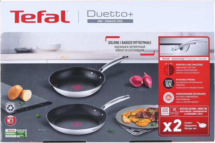 Actual product image Tefal Zestaw 2 patelni Duetto+ G732S255 24/28 cm (28 cm, Frying pan, Stainless steel)