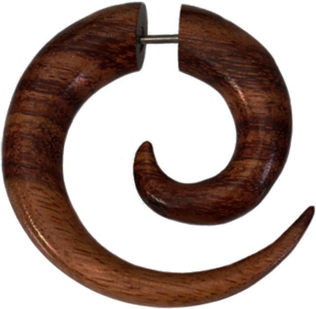 Star Piercing Fake Spirale aus Tamarind Holz (ohne Messing, Organisch)