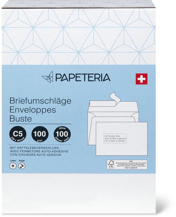 Actual product image Papeteria C5 envelopes with window left (C5, 100 x)