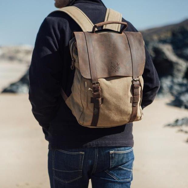 Immagine prodotto Only-Bags.Store Zaino in tela, zaino in pelle resistente, elegante borsa per computer portatile da 15 pollici (14 l)