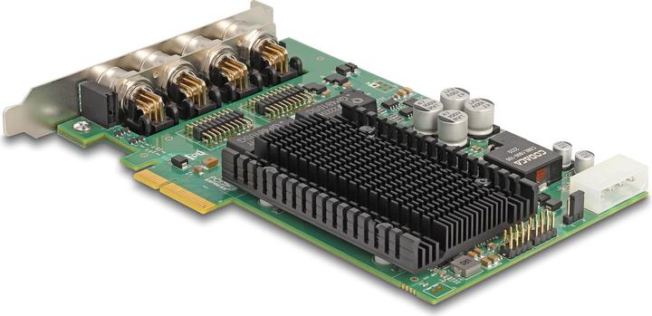 Actual product image Delock PCI Express x4 card to 4 x M12 Gigabit LAN PoE+ (PCI-E x4)