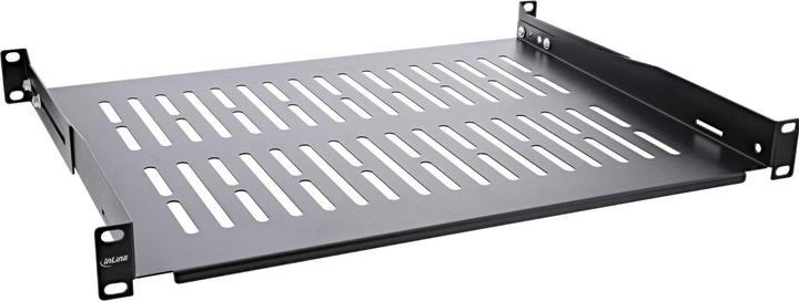 Produktbild InLine 19" Fachboden, 350mm, 50kg, 1HE, RAL 9005 schwarz