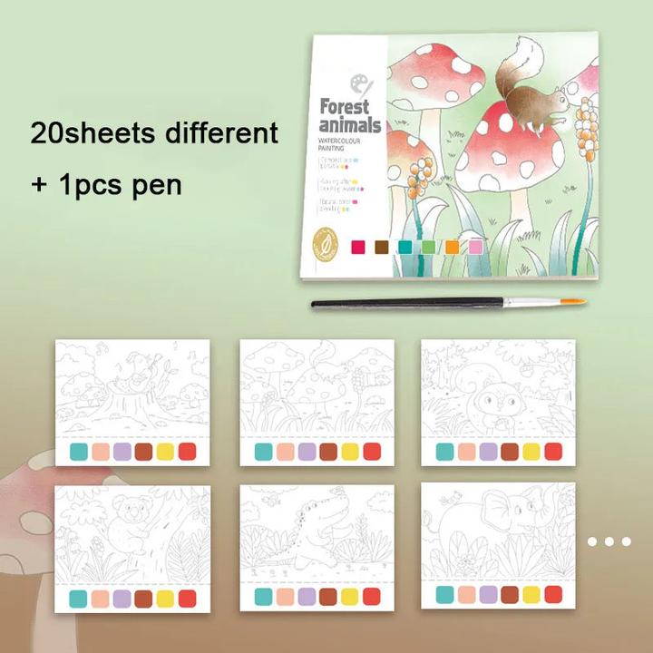Produktbild Activity Board 20Sheets Kreative Aquarellmalerei Buch für Kinder Märchen Graffiti Zeichnung Bild DIY Spielzeug