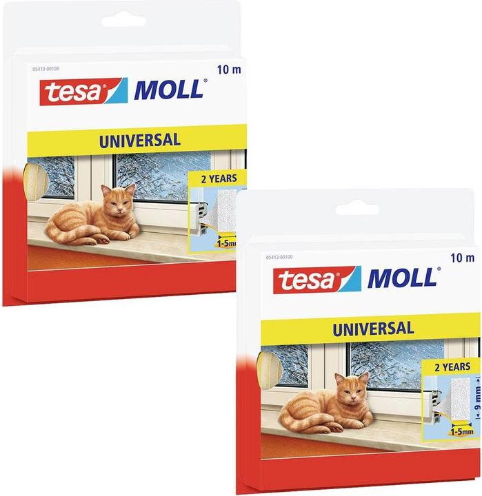 Produktbild tesa 2x tesamoll UNIVERSAL Schaumstoffdichtung, selbstklebend, zum Isolieren, Zweierpack