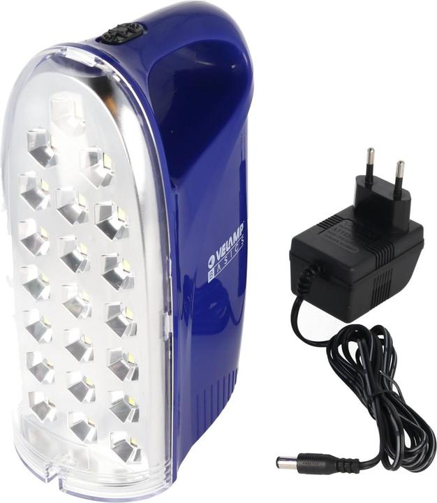 Actual product image Velamp LED Lamp Anti Black Out, Portable Rechargeable Emergency Light with External Charger (250 lm)
