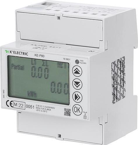 Produktbild K'Electric Drehstromzähler KEP80 MID S0 80A