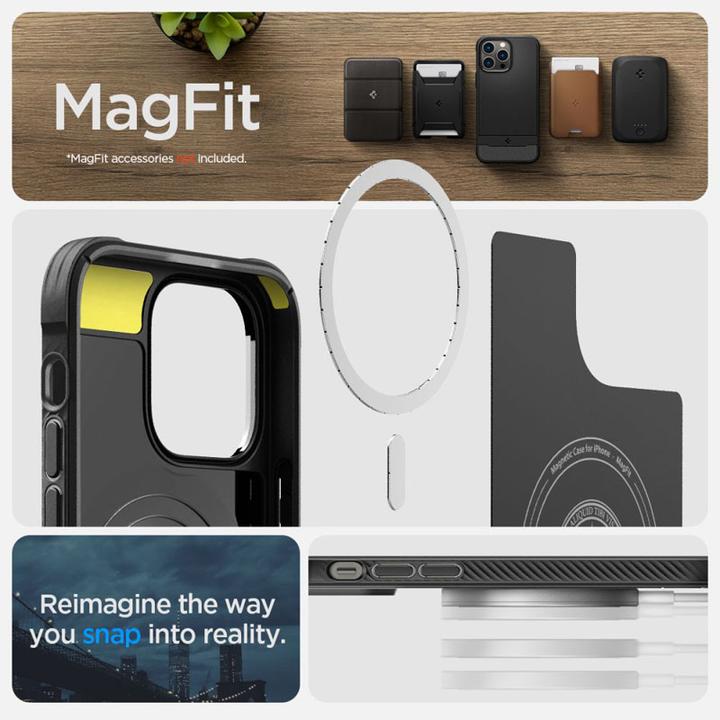 Actual product image Spigen Rugged Armor Mag Magsafe Iphone 14 Pro Matte Black (Apple iPhone 14 Pro)
