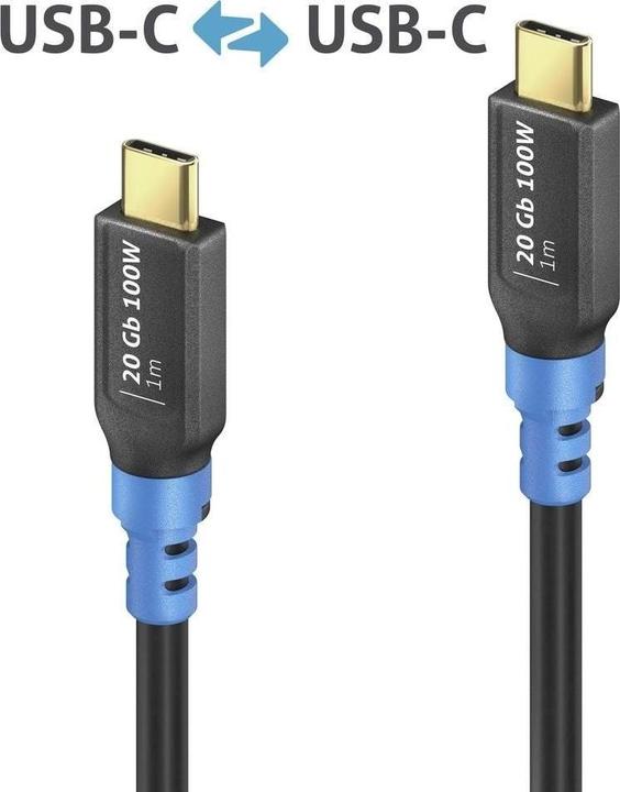 Actual product image Purelink USB-C>C cable 0.5m (0.50 m, USB 3.2 Gen 2x2, 100 W)