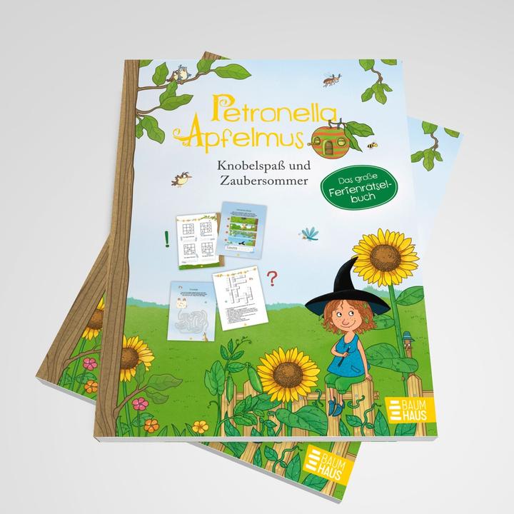 Actual product image Petronella Apfelmus - Knobelspass & Zaubersommer. Das grosse Ferien-Rätselbuch (German, Sabine Büchner, Sabine Städing, 2025)