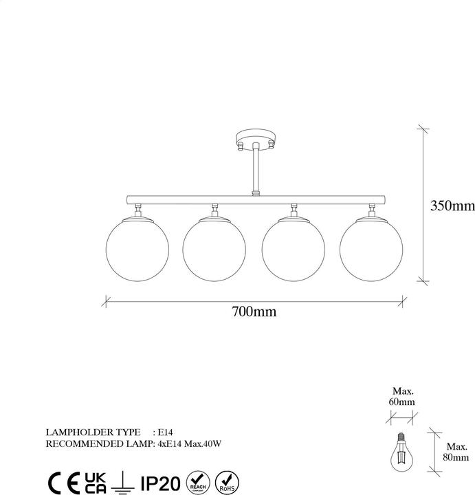 Actual product image Opviq Valerie (E14)