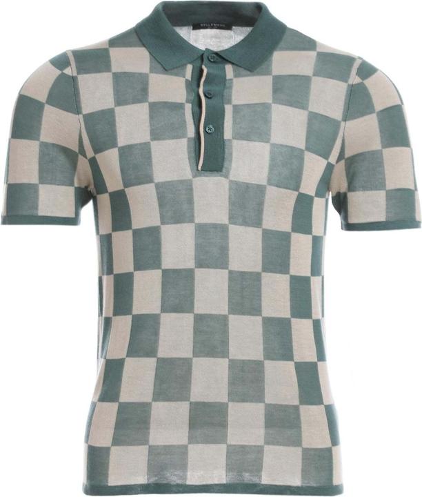 Actual product image Bellemere T-Shirt Checkered Tencel Polo (S)