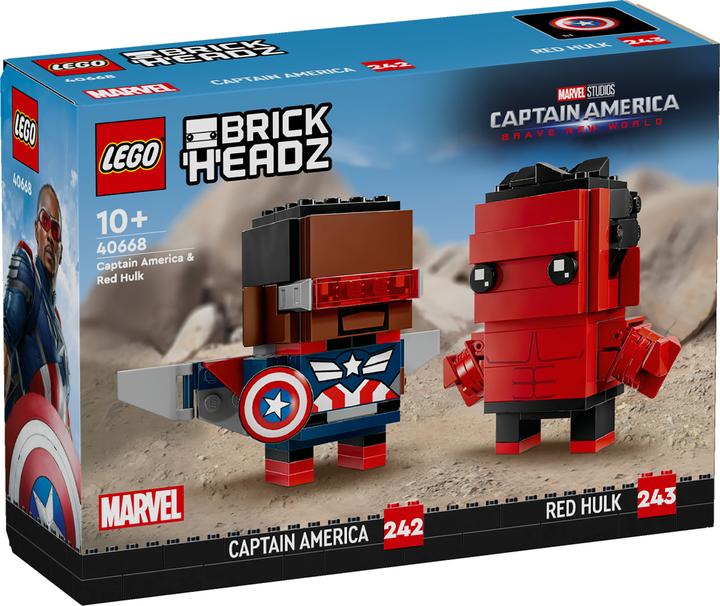 Produktbild LEGO BrickHeadz Super Heroes Captain America & Red Hulk (40668, LEGO Brickheadz)