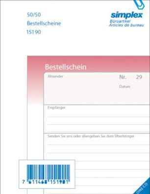 Image du produit Simplex Bons de commande en allemand (100 x)