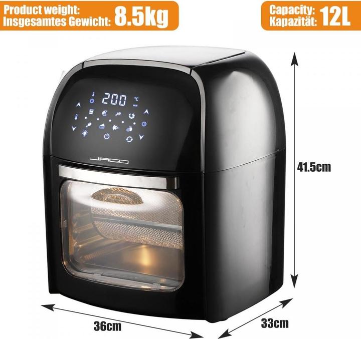 Actual product image Jago Heissluftfritteuse 8in1
