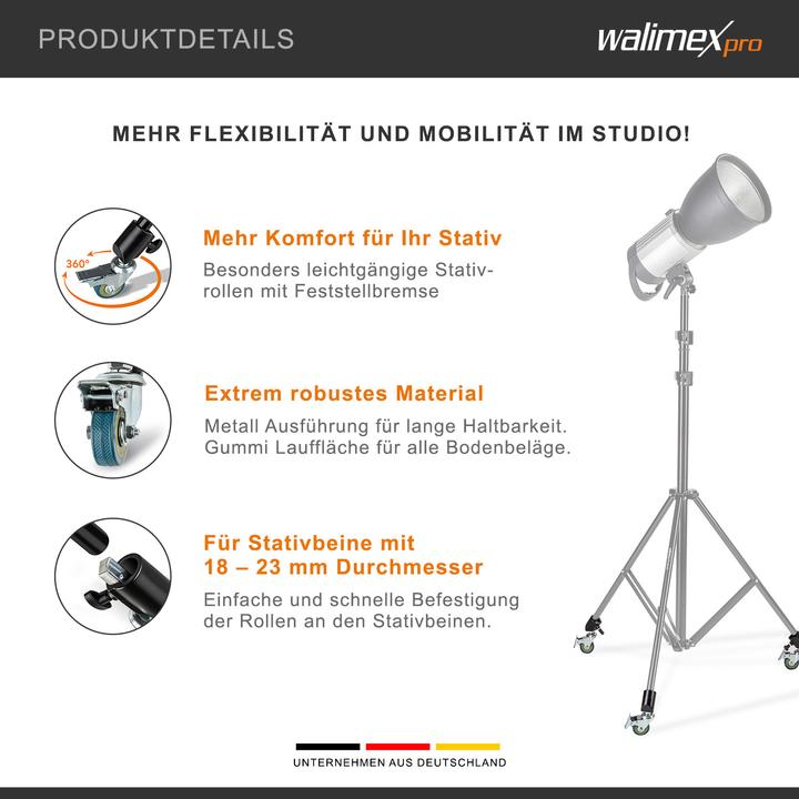 Actual product image Walimex pro Tripod wheels Pro set of 3 (Tripod feet)