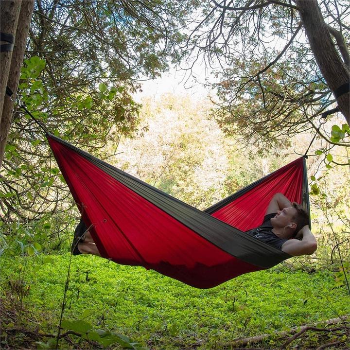 Actual product image Vivere Double Hammock Parachute Hammock Red/Grey (181 kg)