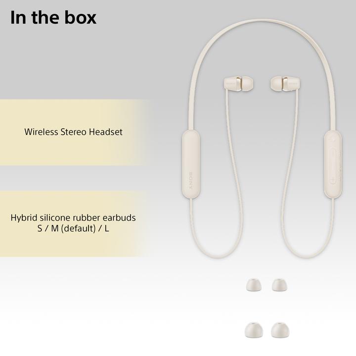 Actual product image Sony WI-C100 (No noise cancelling, 25 h, Wireless)