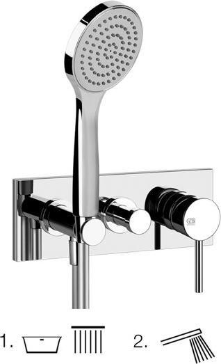 Produktbild Gessi Emporio Via Tortona Fertigmontageset für Wanne-Einhebelmischer, 2-Wege Umstellung, direktem W