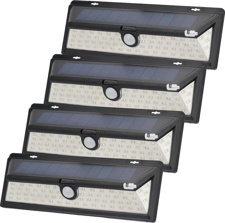 Produktbild Casativo Wandleuchte, mit Solarpanel, mit Bewegungs-Sensor, 800 Lumen, 13,2 Watt, 4er-Set (800 lm, IP44)