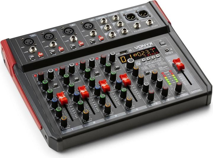 Actual product image Vonyx VM-KG08 - 8-kanaals mengpaneel Bluetooth, DSP, mp3 speler en USB audio interface (Studio- and Livemixer)