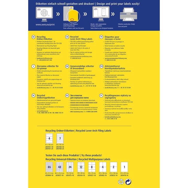 Actual product image Avery Recycling folder labels, home office, small pack