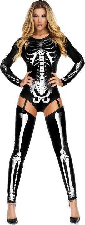 Forplay Skelett Body schwarz mit Stulpen
