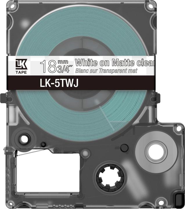 Immagine prodotto Epson Trasparente opaco/Bianco 18 mm LK-5TWJ (1.80 cm, Trasparente)